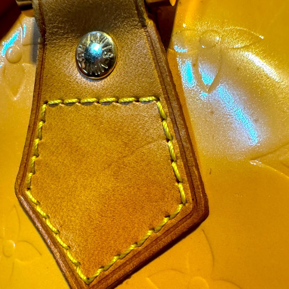 Louis Vuitton Authentic Vernis Houston Tote 1999Limited Edition Yellow &Pink COA - Picture 7 of 15